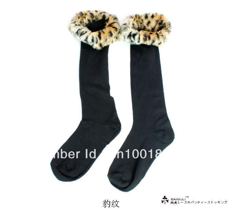 Classic long-haired Leather grass snow the Flax socks boots sets in tube socks