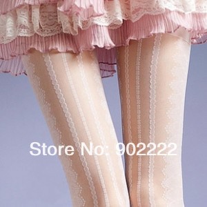 Classic style side lace flower sexy pantyhose