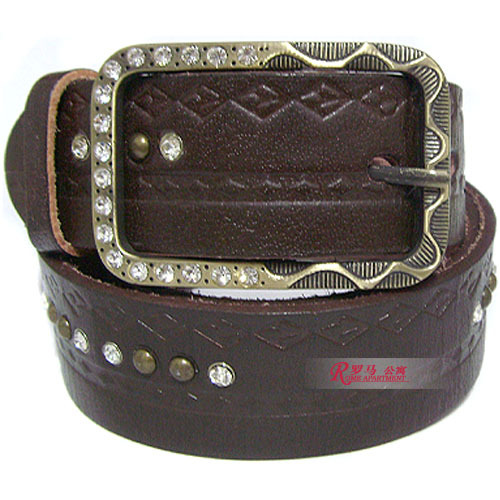 Classic vintage ! genuine leather rhinestone rivet crushing decoration female strap female belt
