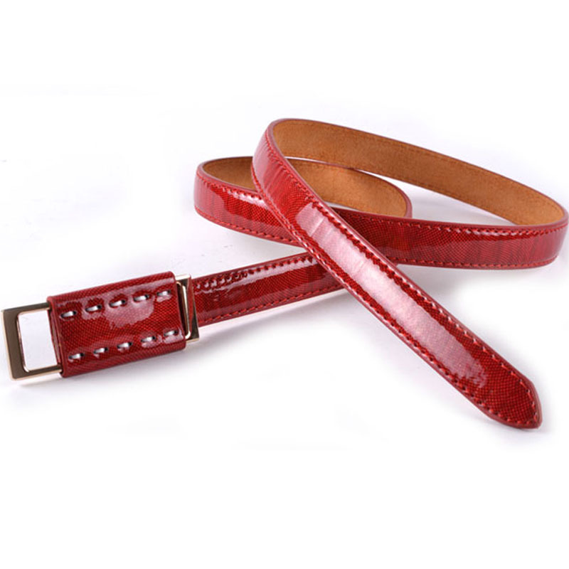 Classic women's belt female fashion all-match genuine leather strap decoration japanned leather candy color belt