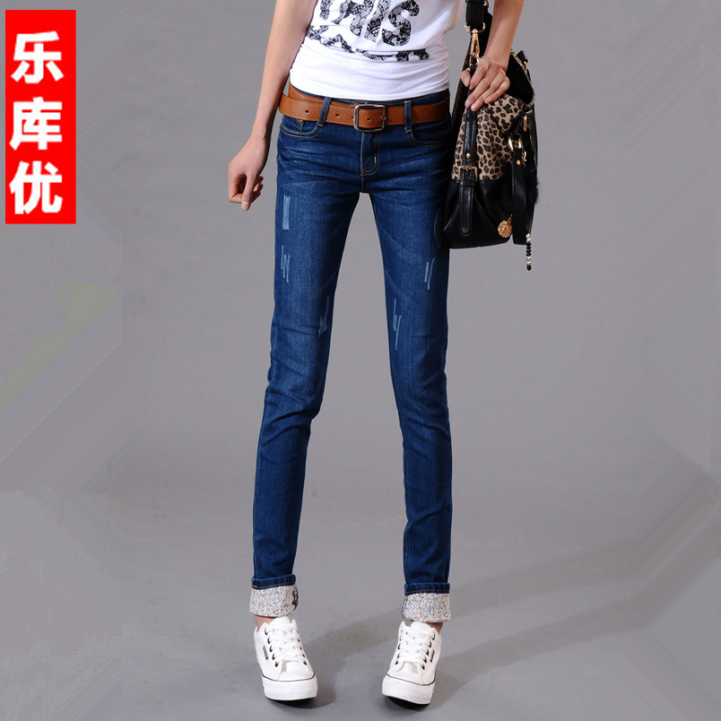 Classical fashion Vintage Detailed Woman Side Bow Cutout Ripped Denim Sexy women's casual Jeans/Trousers free shipping wholesale