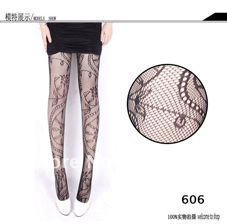 Classical  Flower Mesh tights pantyhose Jacquard Women Polyamide Socks