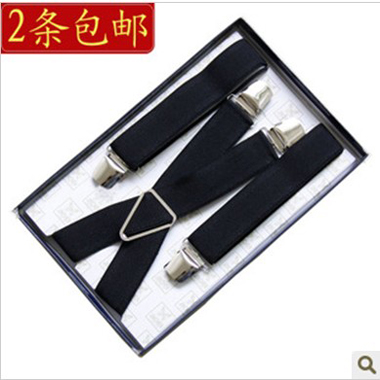 Clip slip-resistant 4 elastic clip male suspenders women's cross suspenders elastic