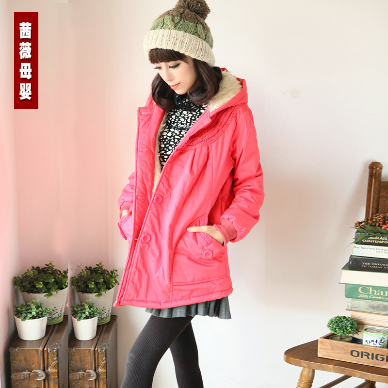 Clip wool maternity wadded jacket thickening maternity cotton-padded jacket winter maternity clothes cotton-padded jacket