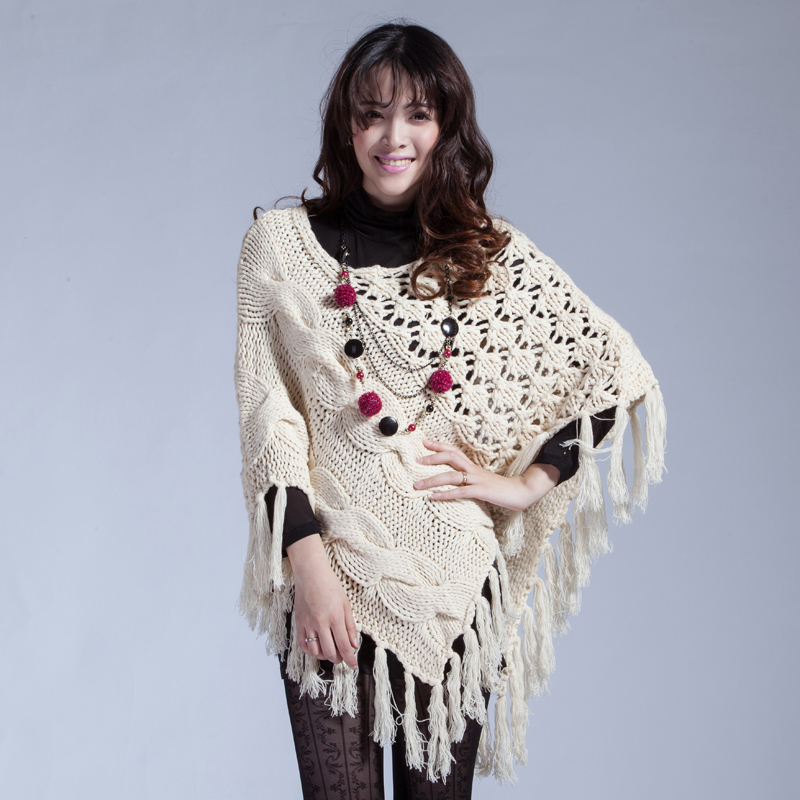 Cloak sweater 2012 autumn o-neck cutout jacquard fashion trend women's elegant cloak sweater