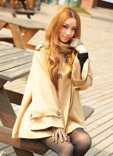 Cloak woolen outerwear fashion double breasted turn-down collar wool coat female plus size trench women's overcoat