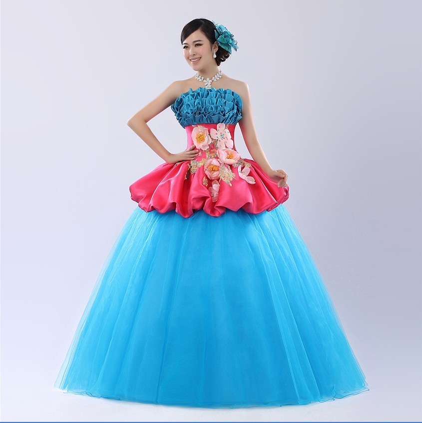 Clothes costume color equipment formal dress costume 2013 new style free shipping CN