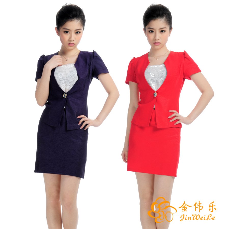 Clothes front desk uniform professional set work wear summer women's