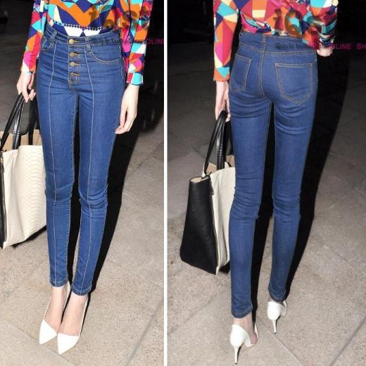 Clothes mushroom women's tight high waist jeans pencil pants ,Free shipping