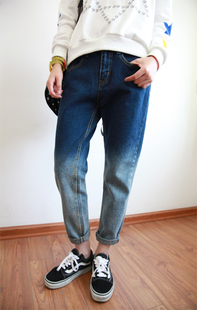 Clothes women's new arrival 2013 bf blue gradient loose skinny jeans mushroom