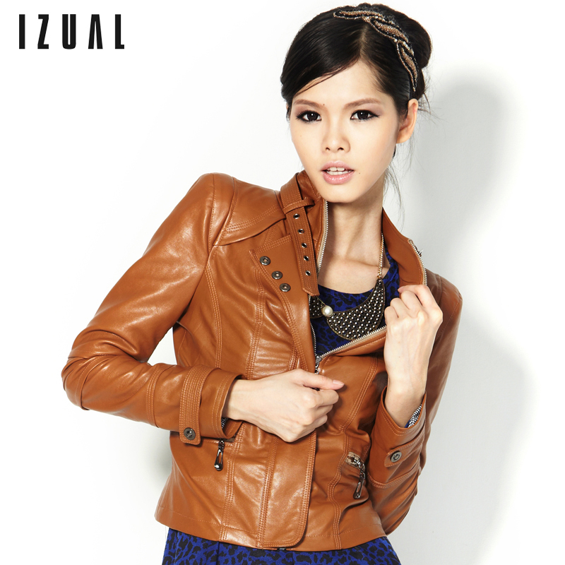 Clothing 2013 spring new arrival women's cool motorcycle PU jacket outerwear short design leather clothing slim outerwear