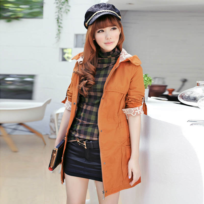 Clothing 2013 spring women's medium-long trench x