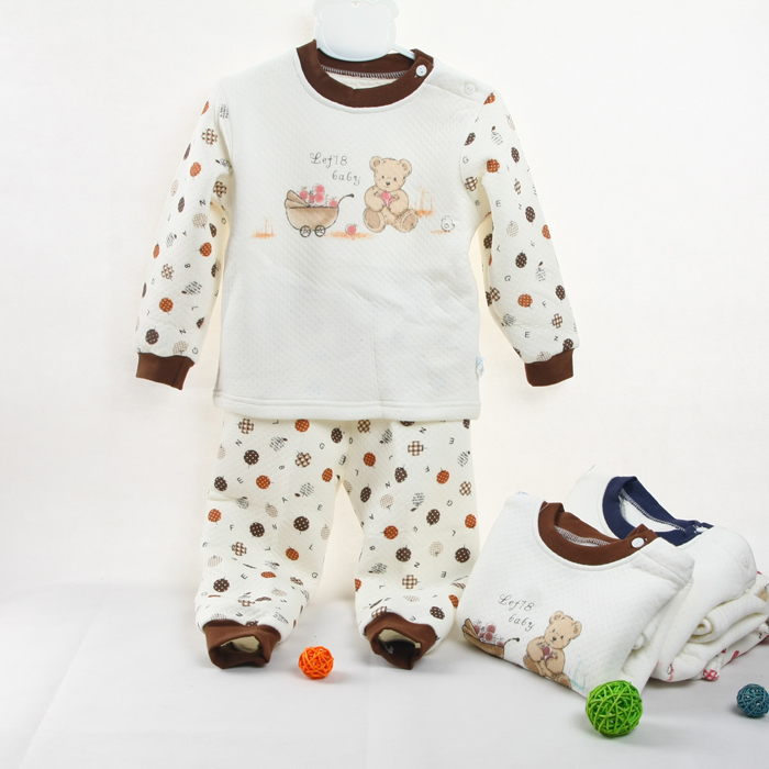 Clothing autumn and winter thermal underwear set male child female child baby long johns long johns clothes