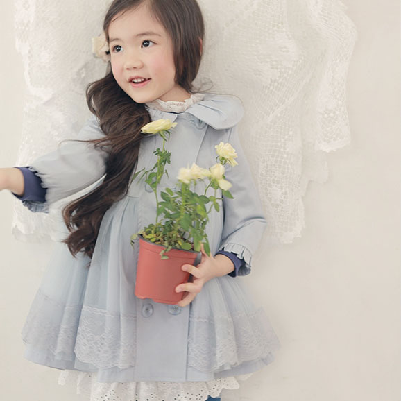 Clothing children's clothing 2013 spring patchwork sweet female child trench outerwear