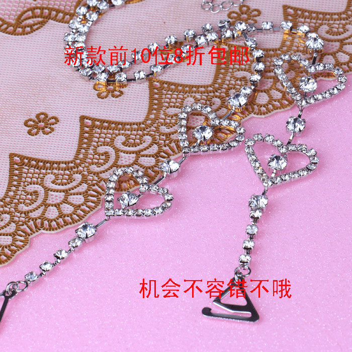 Clothing diamond metal shoulder strap underwear shoulder strap pectoral girdle 5546 heart rhinestone shoulder strap
