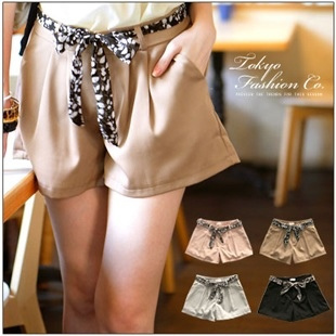 Clothing fashion women's print ribbon shorts 1005206