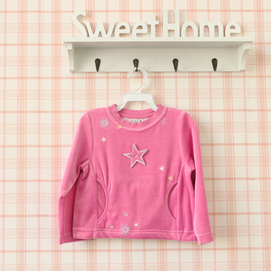 Clothing female child autumn long-sleeve top velvet outerwear casual clothing sports clothing