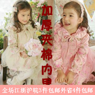 Clothing female child baby 2012 autumn and winter 100% cotton thickening long-sleeve princess trench outerwear clothes