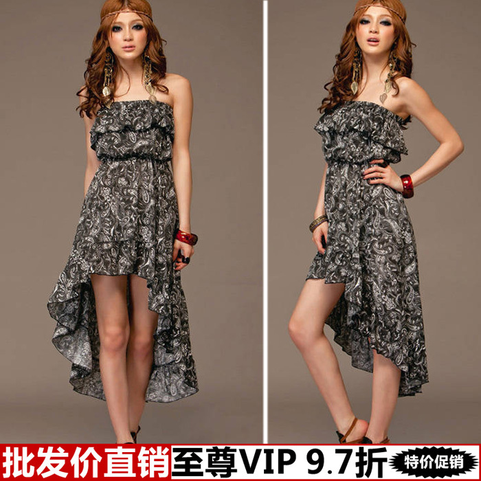 Clothing lh4c98132 guangzhou clothes bohemian irregular tube top dress