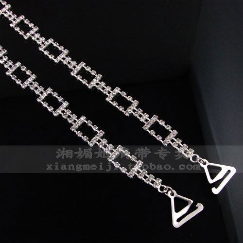 Clothing metal diamond shoulder strap rhinestone shoulder strap rhinestone underwear pectoral girdle around the 4 square grid