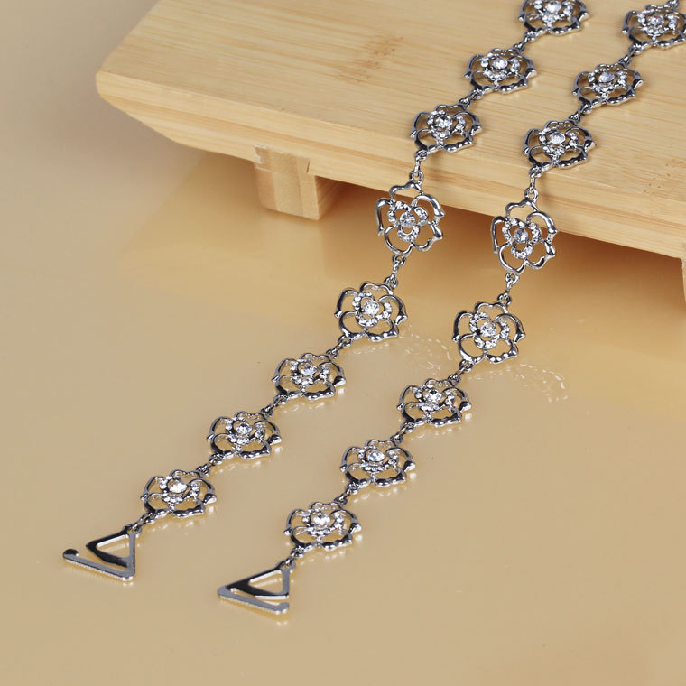 Clothing metal rhinestone shoulder strap large rose diamond pectoral girdle invisible tape