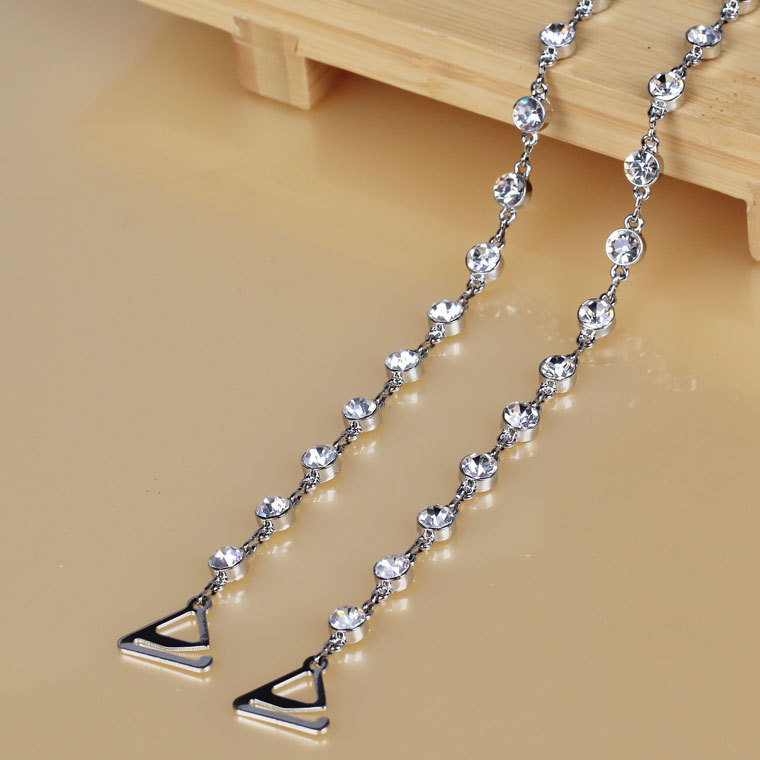 Clothing metal rhinestone shoulder strap single row big pectoral girdle diamond invisible tape
