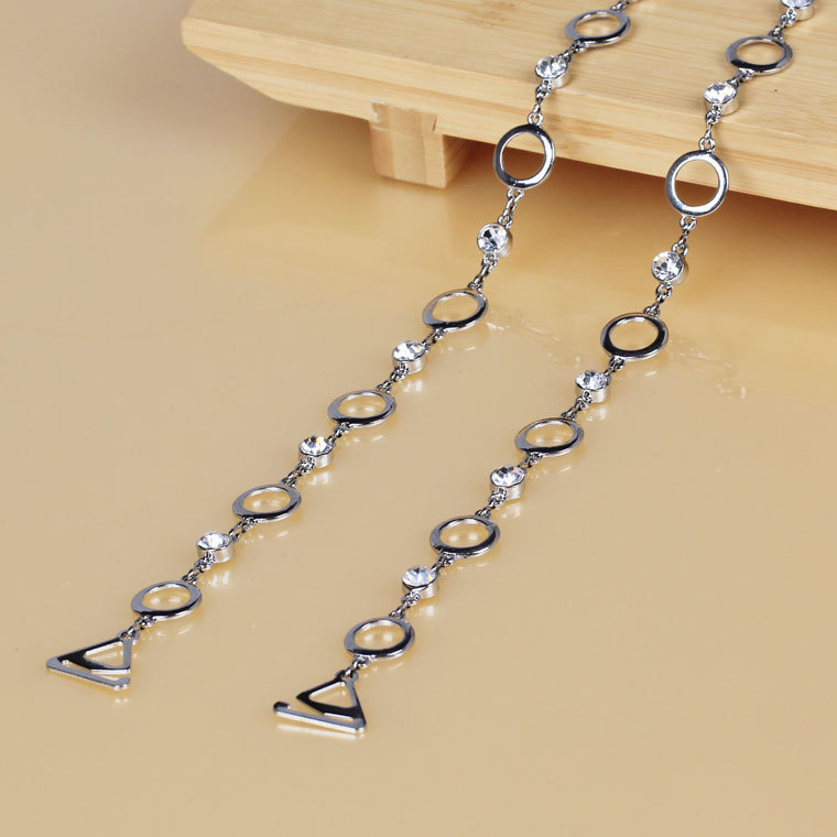 Clothing metal rhinestone shoulder strap small circle plus size pectoral girdle diamond invisible tape