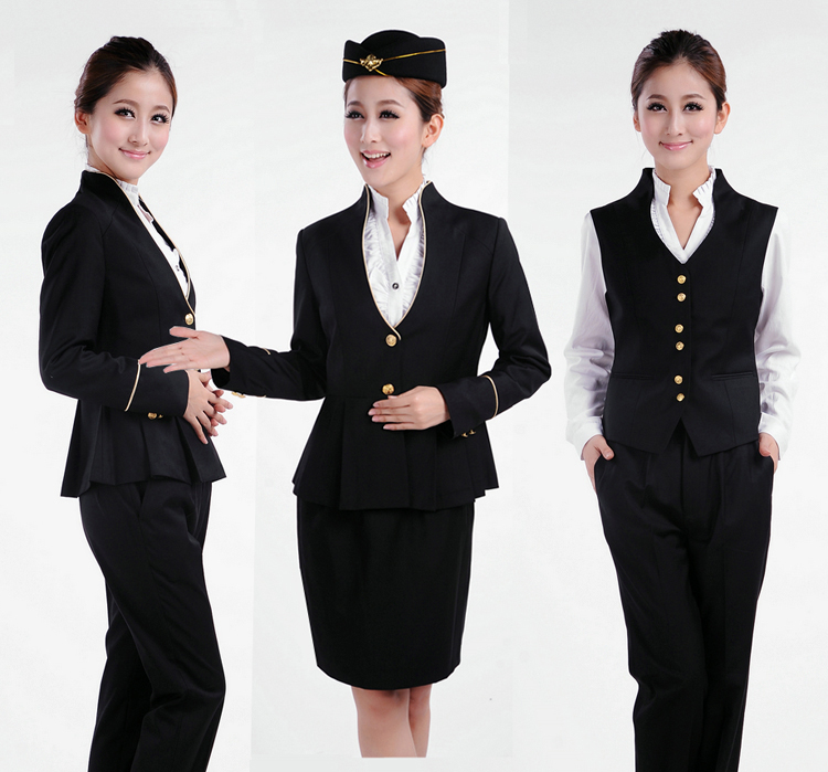 Clothing quality stewardess uniforms professional set front desk work wear 478
