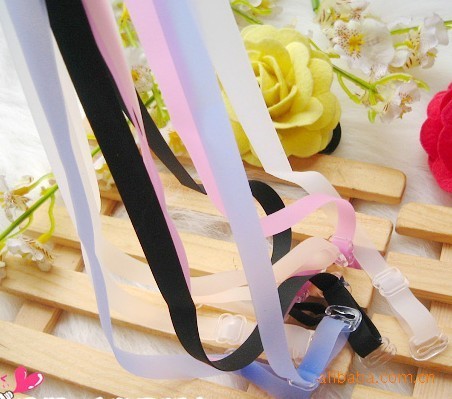 Clothing silica gel invisible shoulder strap 1cm plastic buckle scrub ultra elastic bra underwear double shoulder strap