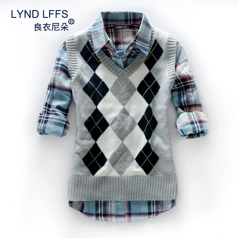 Clothing sweater 2013 spring new arrival V-neck woven vest women's vest chromophous bx001