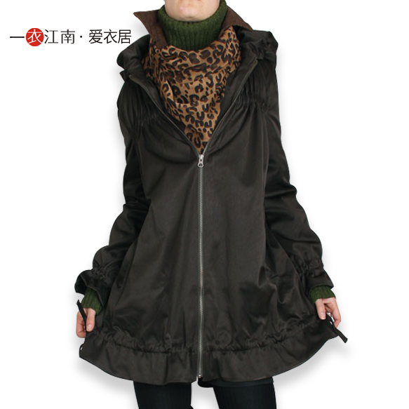 Clothing thickening overcoat trench female outerwear autumn and winter slim medium-long trench 135