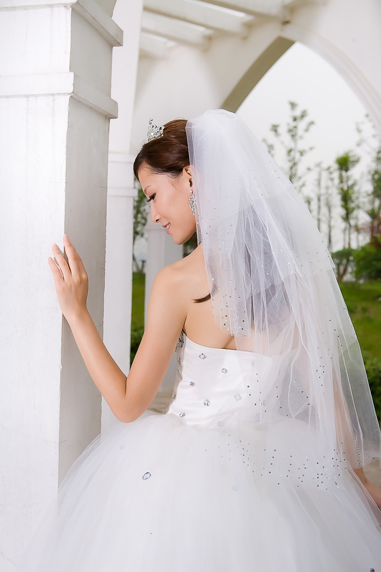 Clothing veil bridal veil wedding accessories mantianxing sparkling diamond veil 3 insert comb veil