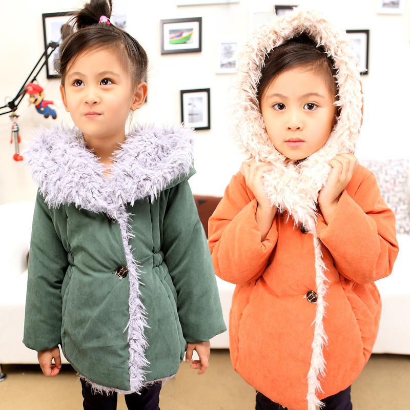 Clothing winter casual thickening berber fleece female child cotton-padded jacket zf10422