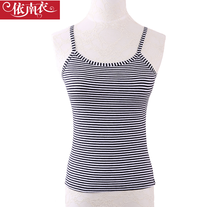 Clothing women's cotton spandex basic black and white stripe women's basic underwear small spaghetti strap top vest