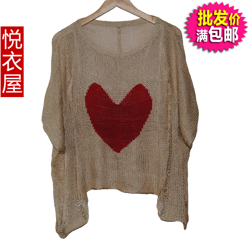 Clothing yk guangzhou clothes love hole cutout women's sexy knitted fashion sweater