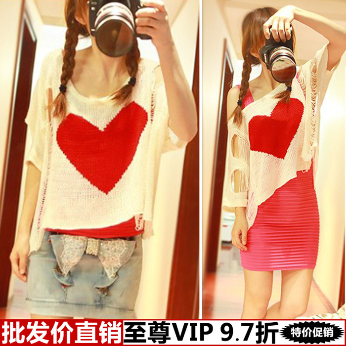 Clothing yk0c76194 guangzhou clothes love hole cutout knitted sexy sweater 03