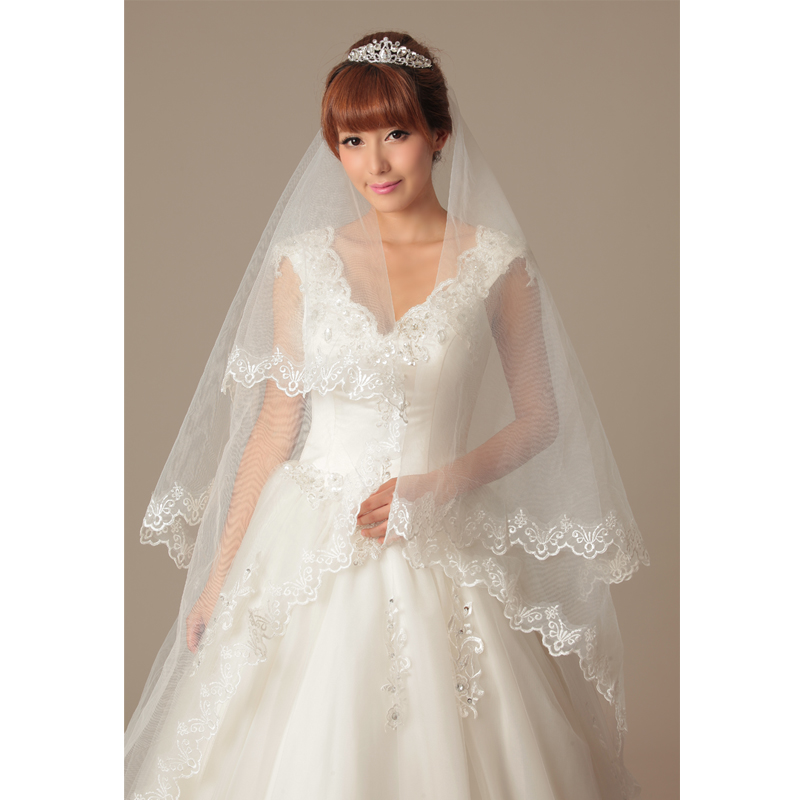 Clouds bordered 3 meters veil lace mantilla ultra long veil lace bridal veil wedding dress accessories veil