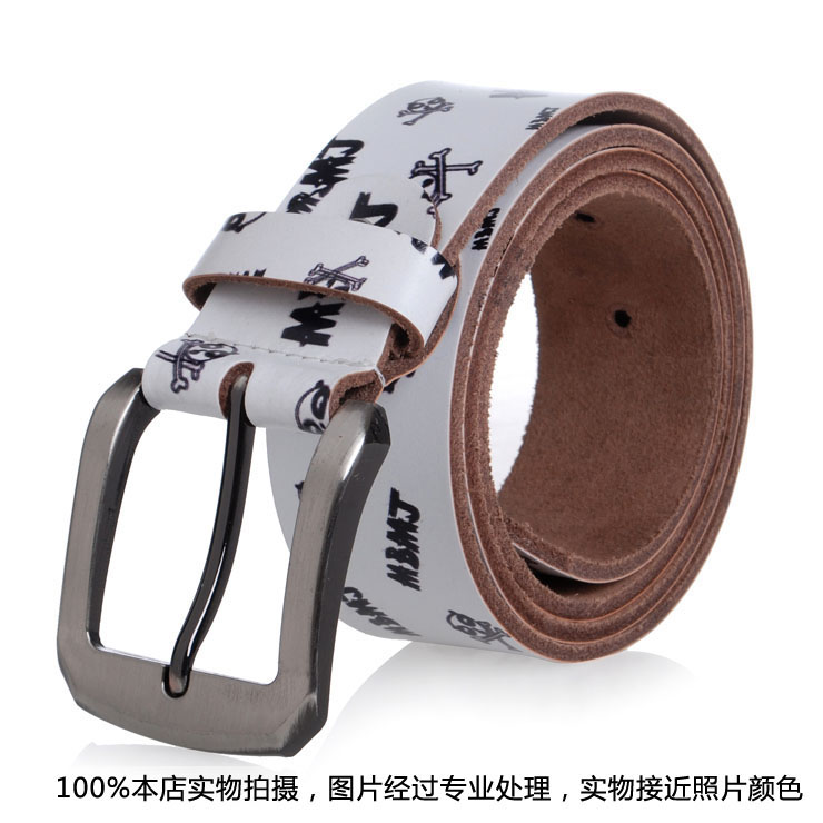 Clown washuang qota doodle women's strap personalized hiphop male genuine leather belt strap male fashion