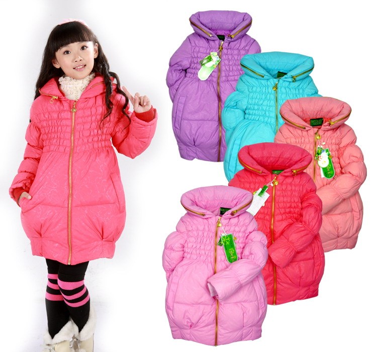 co- 2012 winter children's clothing child female child medium-long down coat cotton-padded jacket wadded jacket a-my02