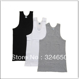 Coarse rib knitting thick male corduroy cotton 100% cotton elastic vest sports basic casual slim cotta underwear