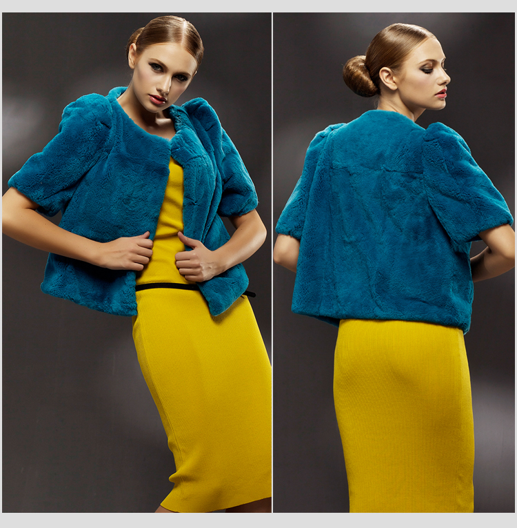coat women 2012 fashion faux mink fur jackets winter blazer Apricot blue free shipping ja736