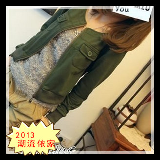 Coat women's 2013 spring slim o-neck casual jacket short jacket spring and autumn