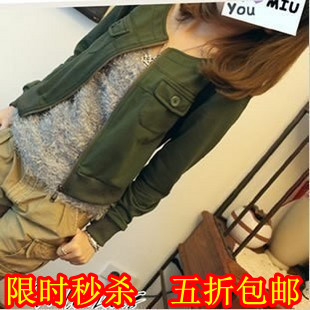 Coat women's 2013 spring slim o-neck casual jacket short jacket spring and autumn