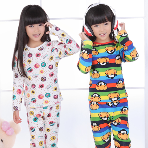 Cocoa 2012 children's clothing autumn and winter child thermal underwear set male child female child plus velvet thickening baby