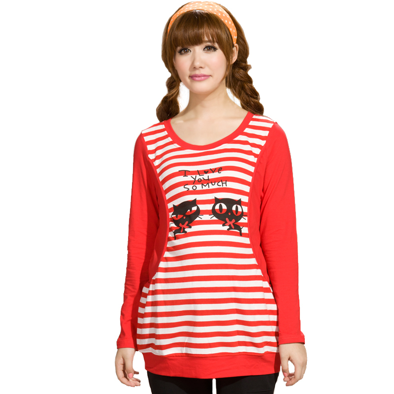 Cocosini autumn maternity clothing autumn winter stripe sweatshirt