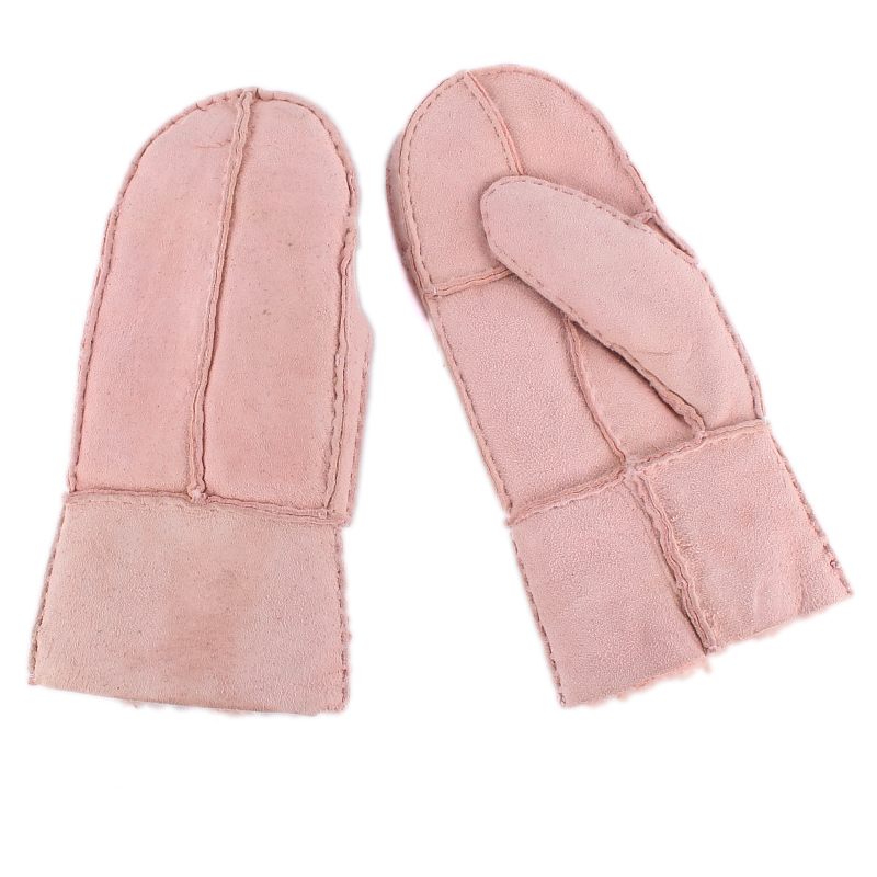 Coffee dot women's genuine leather gloves winter thermal women's sheepskin gloves fur one piece