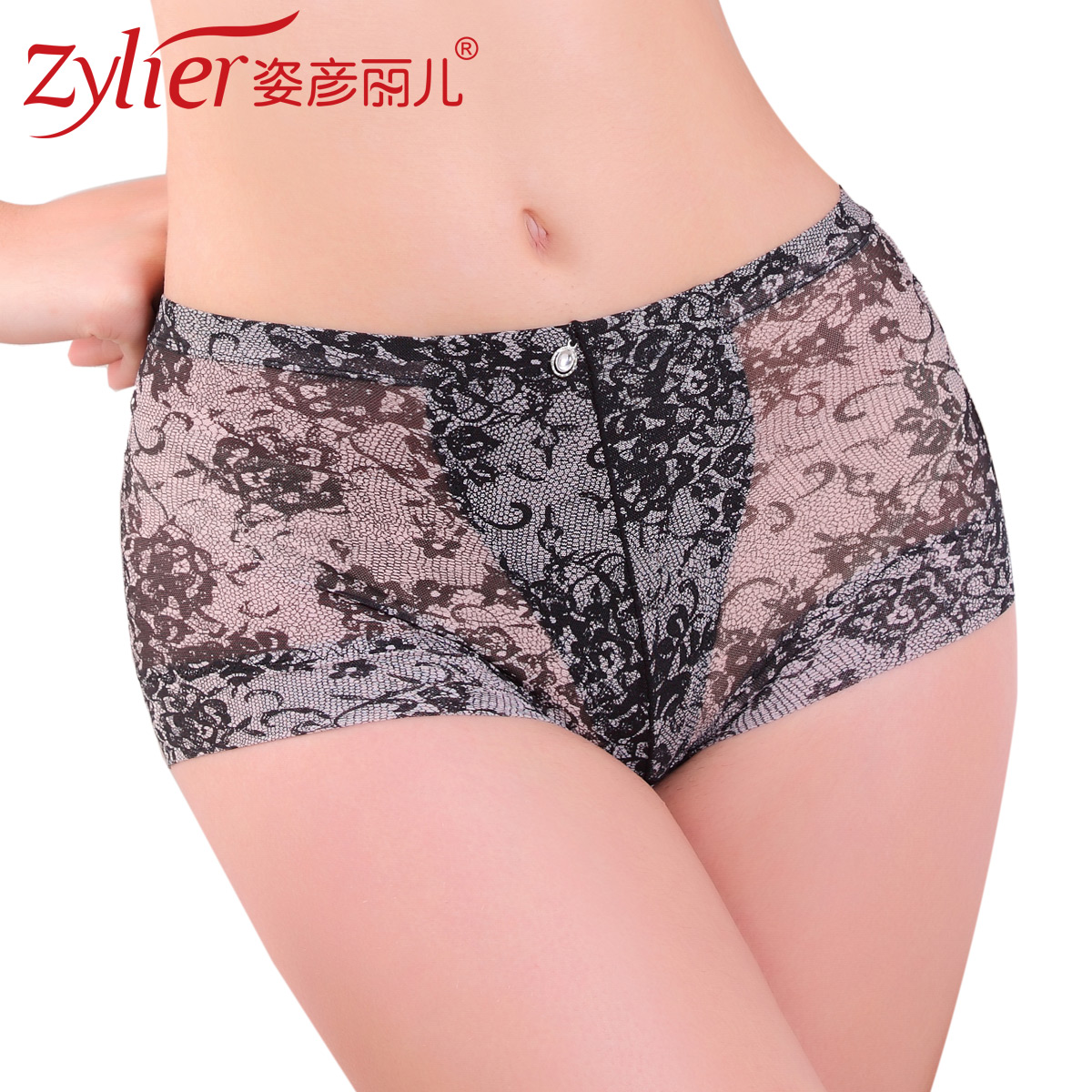 Coffee flower thin mid waist abdomen drawing butt-lifting body shaping pants sk148