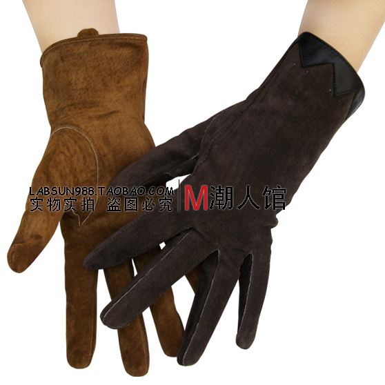 Cold thermal women's genuine leather gloves fashion shape mending Women pigskin gloves 2013