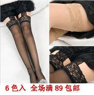 Color blue-trimmed garter sexy hot braces silk stockings ultrathin silk stockings 6 kinds of color