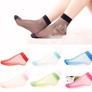 color crystal socks silk stockings transparent ultrathin female socks wholesale 40pcs/lot,free shipping